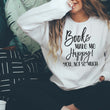 Load image into Gallery viewer, Books Make Me Happy You Not So Much. Bookish. Sweatshirt. Gift for Readers. Book Club Gift. Christmas. Back to School. Teacher Gift. Book.