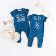 Load image into Gallery viewer, Aegean Blue "Halfway to Becoming Wild One" Slim Fit Birthday Romper
