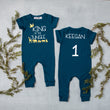 Load image into Gallery viewer, Gray "King of the Jungle" Jungle Slim Fit First Birthday Romper