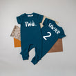 Load image into Gallery viewer, Black "Two" Airplane Slim Fit 2nd Birthday Romper
