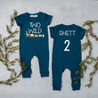 Load image into Gallery viewer, Black "Two WIld" Jungle Slim Fit Second Birthday Romper