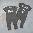 Load image into Gallery viewer, Black "Two" Airplane Slim Fit 2nd Birthday Romper