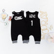 Load image into Gallery viewer, "One" Racecar First Birthday Romper with Striped Cuff
