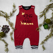 Load image into Gallery viewer, Gray "King of the Jungle" Jungle Themed Romper with Striped Cuff