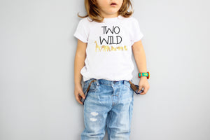 "Two Wild" Jungle Themed Second Birthday T-shirt/Bodysuit
