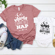Load image into Gallery viewer, "Mama Loves To Nap & Naps Are For Quitters" Mommy & Me Tees
