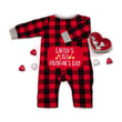 Load image into Gallery viewer, Buffalo Plaid Personalized 1st Valentine's Day Romper