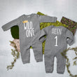 Load image into Gallery viewer, Long Sleeve Wild One First Birthday Romper