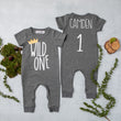 Load image into Gallery viewer, "Wild One" Slim Fit First Birthday Romper