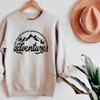 Load image into Gallery viewer, Great Adventures Camp Sweatshirt. Summer Adventure Graphic Tee. Vacation Shirt For Women. Family Camper Gift. Camping Crew. Campers Gift.