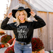 Load image into Gallery viewer, "Happy as a Witch in a Broom Factory" Halloween Sweatshirt
