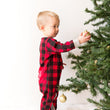 Load image into Gallery viewer, 1st Christmas Personalized Red and Black Buffalo Print Romper