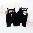 Load image into Gallery viewer, Retro "ONE" Shorts Romper