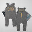 Load image into Gallery viewer, Aegean Blue "ONE Glitter" Slim Fit First Birthday Romper