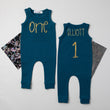 Load image into Gallery viewer, Gray "ONE" Slim Fit First Birthday Romper