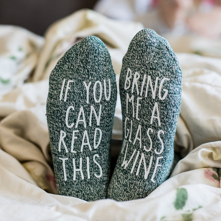 Wine Socks. If You Can Read This. Gift for Wine lovers. Boss Gift. Message Socks. Gift Under 15. Christmas Gift. Sister. Wife