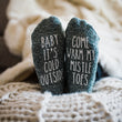Load image into Gallery viewer, Baby It's Cold Outside Come Warm My Mistletoes. Message Novelty Socks. If You Can Read This. Gift From Husband. Personalized. Christmas Gift