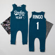 Load image into Gallery viewer, "Rookie of the Year" Baseball Slim Fit First Birthday Sleeveless Romper