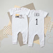 Load image into Gallery viewer, "Mr. Onederful" Slim Fit 1st Birthday Short Sleeve Romper