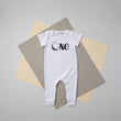 Load image into Gallery viewer, White "One" Moon Slim Fit Space Themed 1st Birthday Romper