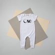 Load image into Gallery viewer, Gray "One" Moon Slim Fit Space Themed 1st Birthday Romper