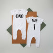 Load image into Gallery viewer, White "One" Slim Fit Spiderweb Halloween Themed Birthday Romper