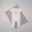 Load image into Gallery viewer, Aegean Blue "Wild One" Retro Slim Fit First Birthday Romper with Gold Writing