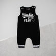 Load image into Gallery viewer, "Rookie of the Year" Baseball Romper with Striped Cuff