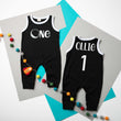Load image into Gallery viewer, "One" Moon Space Themed Personalized 1st Birthday Ringed Romper