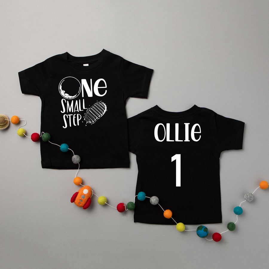 "One Small Step" Space Themed First Birthday T-shirt/Bodysuit