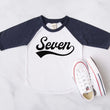 Load image into Gallery viewer, "Seven" 7th Birthday Baseball Raglan