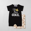 Load image into Gallery viewer, "The Big One Crown" Slim Fit Shorts Personalized 1st Birthday Romper