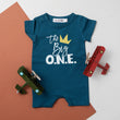 Load image into Gallery viewer, "The Big One Crown" Slim Fit Shorts Personalized 1st Birthday Romper