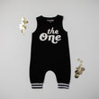 Load image into Gallery viewer, The One First Birthday Romper with Striped Cuff