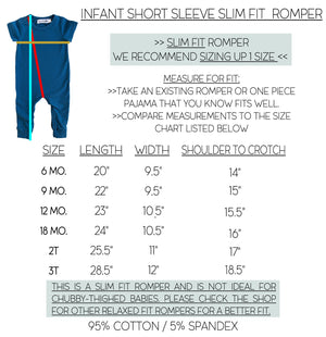 TroubleBoy® Aegean Blue Slim Fit Short Sleeve Blank Romper