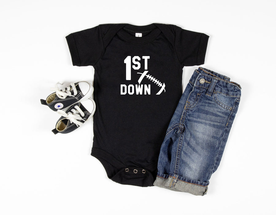 1st Down Football Personalized 1st Birthday T-shirt or Bodysuit