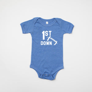 1st Down Football Personalized 1st Birthday T-shirt or Bodysuit