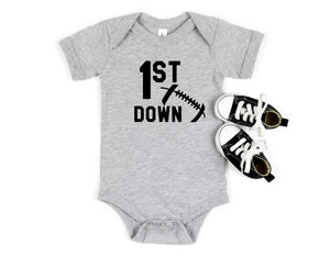 1st Down Football Personalized 1st Birthday T-shirt or Bodysuit