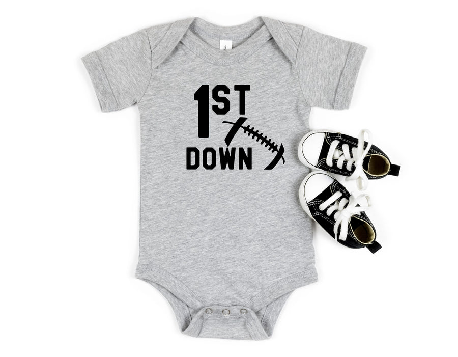 1st Down Football Personalized 1st Birthday T-shirt or Bodysuit