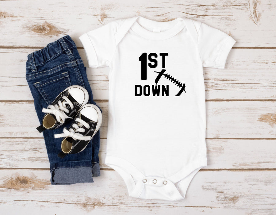 1st Down Football Personalized 1st Birthday T-shirt or Bodysuit