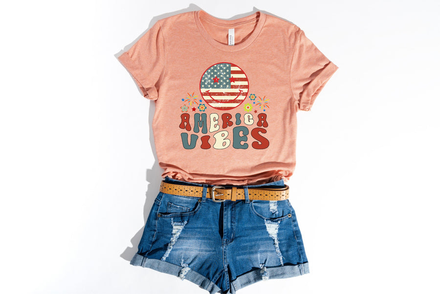 American Vibes, 4th of July Patriotic T-shirt