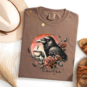 Cawfee And Crow Adult Graphic Halloween T-shirt