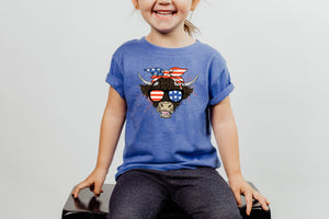 Sunglasses Cow Flag, 4th of July Kids T-shirts