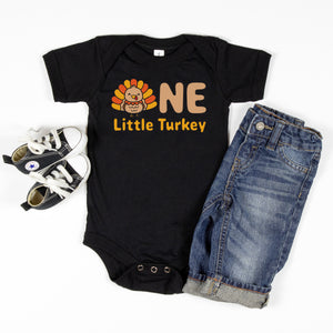One Little Turkey Personalized 1st Birthday T-shirt/Bodysuit