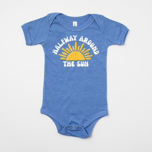 "Halfway Around the Sun" Personalized 1/2 Birthday Outfit T-shirt/Bodysuit