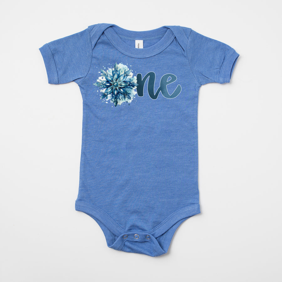 "One Snowflake" Personalized First Birthday Outfit T-shirt/Bodysuit