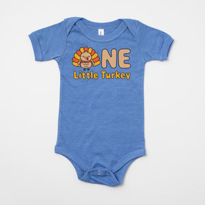 One Little Turkey Personalized 1st Birthday T-shirt/Bodysuit