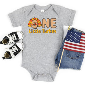 One Little Turkey Personalized 1st Birthday T-shirt/Bodysuit