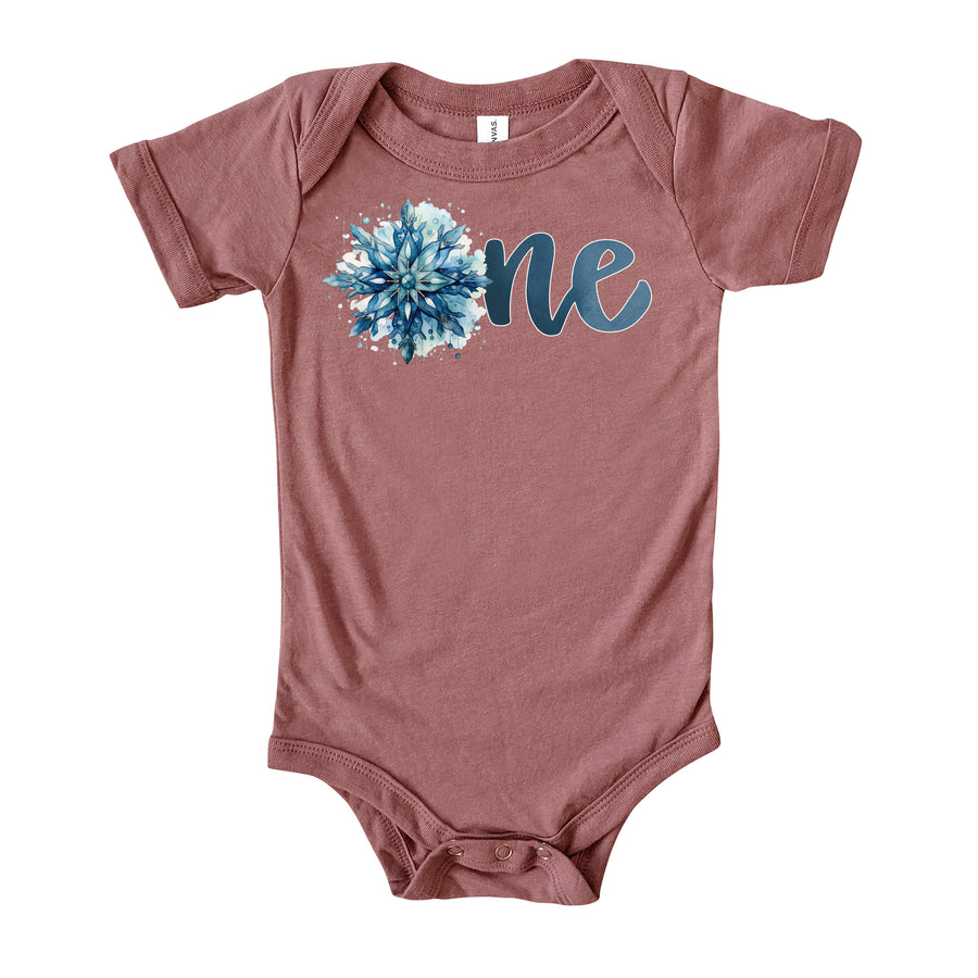 "One Snowflake" Personalized First Birthday Outfit T-shirt/Bodysuit