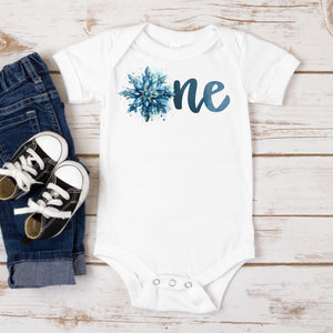 "One Snowflake" Personalized First Birthday Outfit T-shirt/Bodysuit